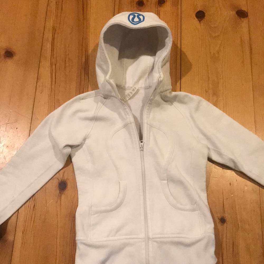 Lulu lemon white hooded sweatshirt